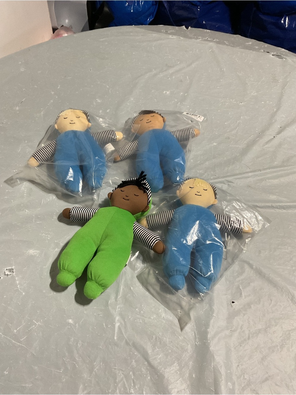 Plush Doll - Blue and Green Soft Baby Dolls